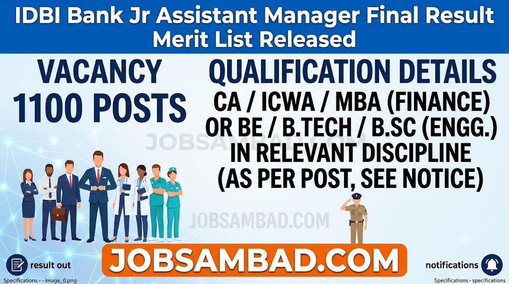 IDBI Bank Jr Assistant Manager Final Result