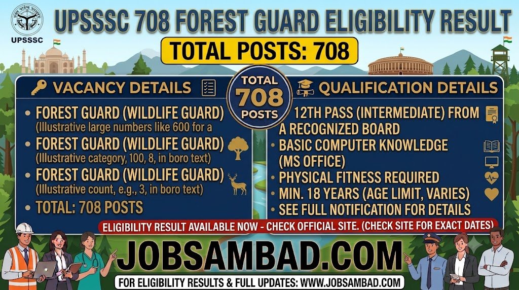 UPSSSC 708 Forest Guard Eligibility Result