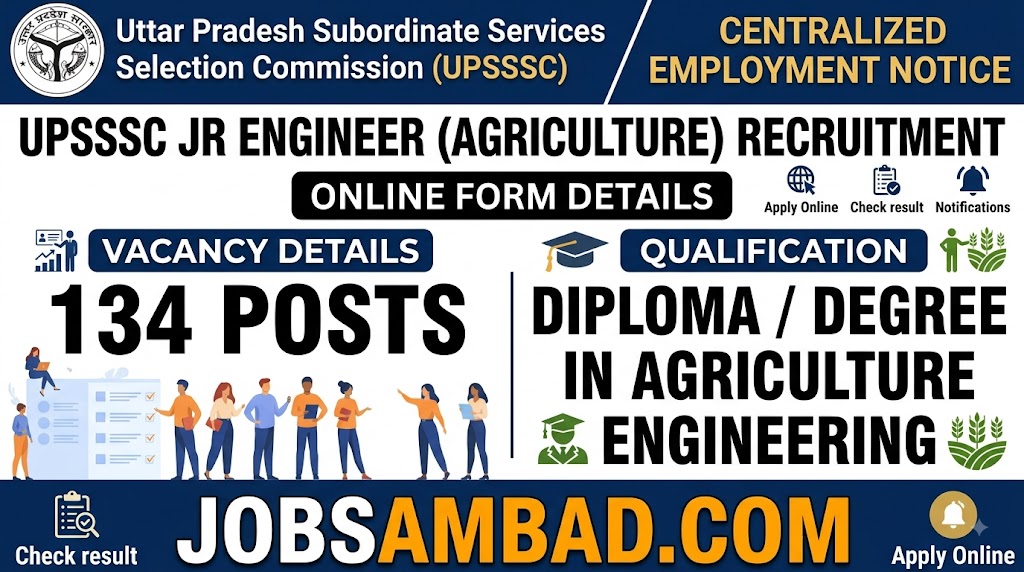 UPSSSC Jr Engineer (Agriculture) Online Form