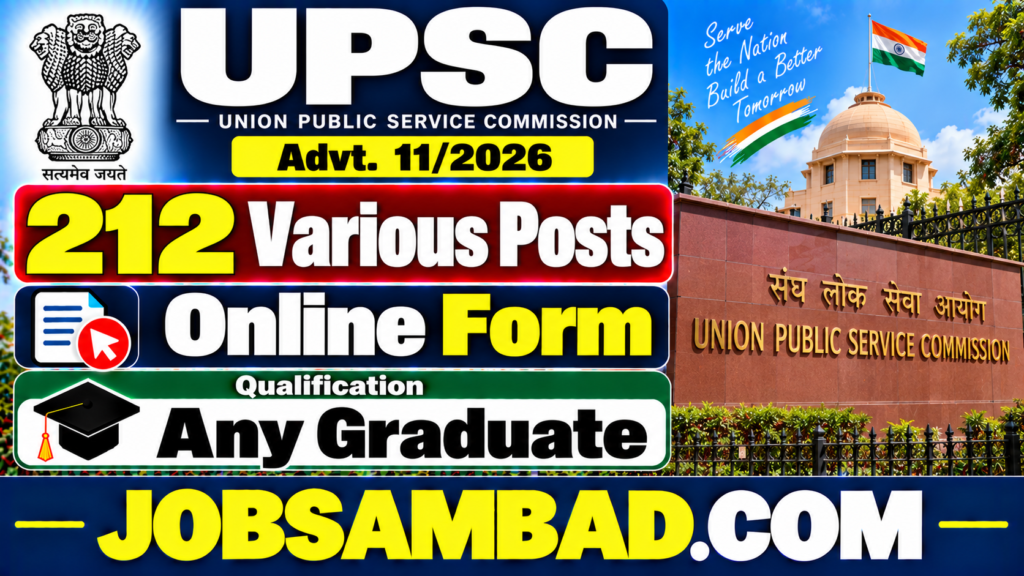 UPSC Advt. 11/2026 Various Posts Online Form