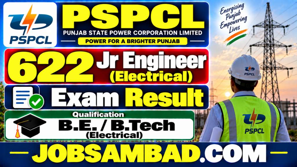 PSPCL 622 Jr Engineer (Electrical) Exam Result