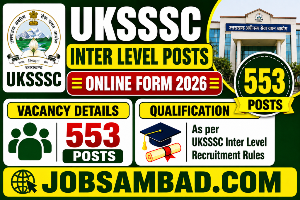 UKSSSC 553 Inter Level Posts Online Form 2026