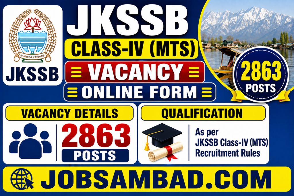 JKSSB 2863 Class-IV (MTS) Vacancy Online Form
