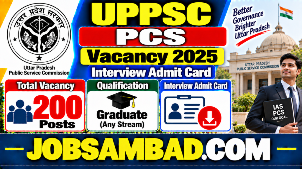 UPPSC PCS Vacancy 2025 Interview Admit Card