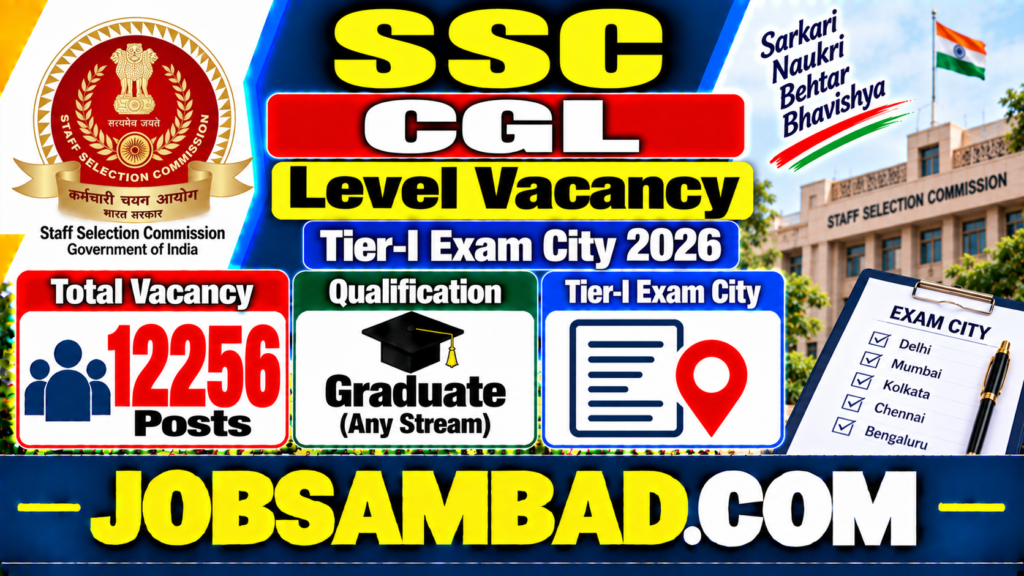 SSC CGL Level Vacancy Tier-I Exam City 2026