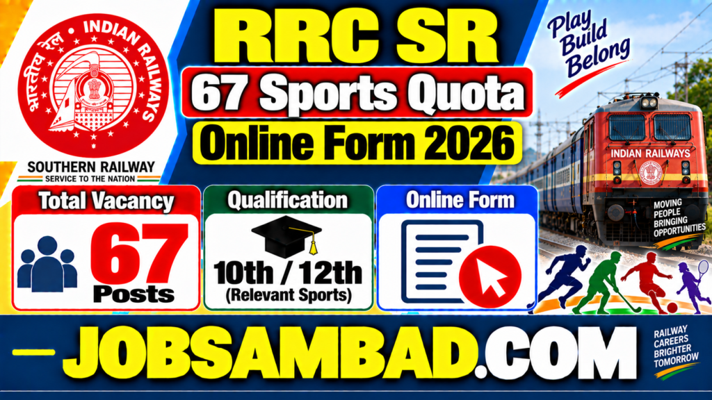 RRC SR 67 Sports Quota Online Form 2026