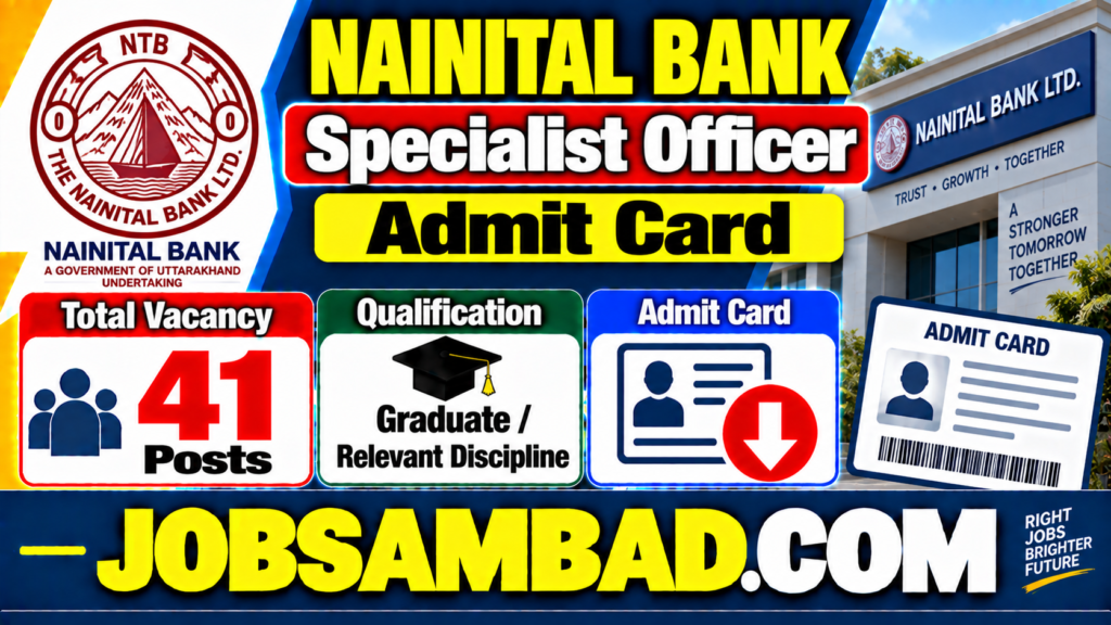 Nainital Bank Specialist Officer Admit Card