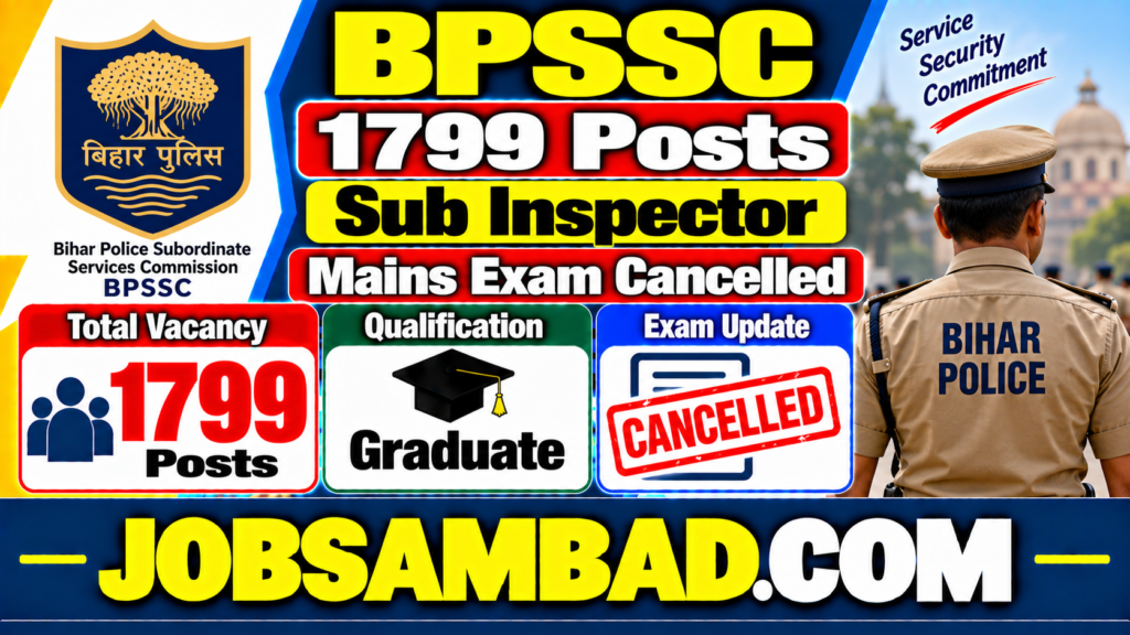 BPSSC 1799 Sub Inspector Mains Exam Cancelled