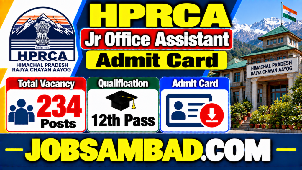 HPRCA 234 Jr Office Assistant Admit Card