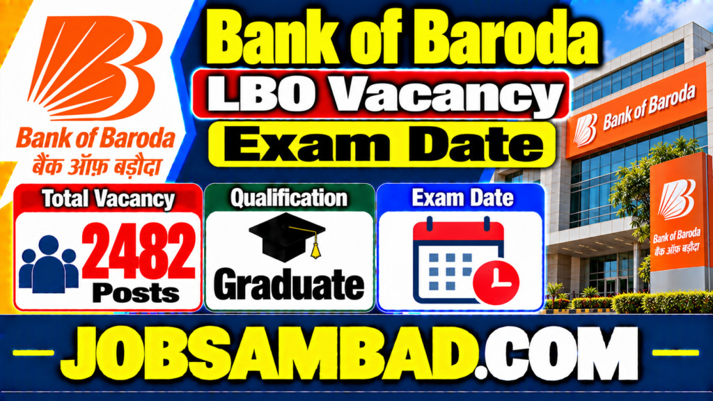 Bank of Baroda 2482 LBO Vacancy Exam Date