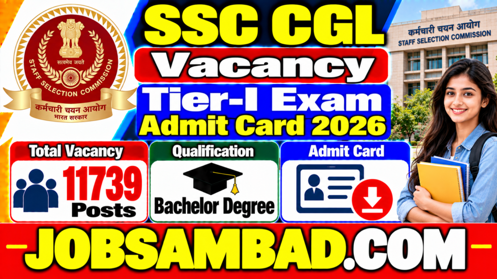 SSC CGL Vacancy Tier-I Exam Admit Card 2026