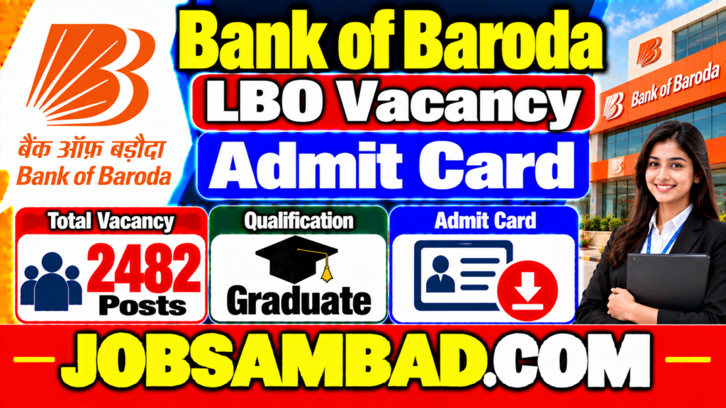 Bank of Baroda 2482 LBO Vacancy Admit Card