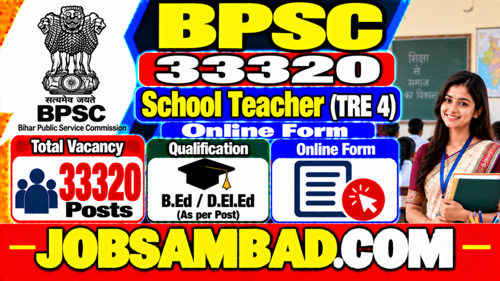 BPSC 33320 School Teacher (TRE 4) Online Form