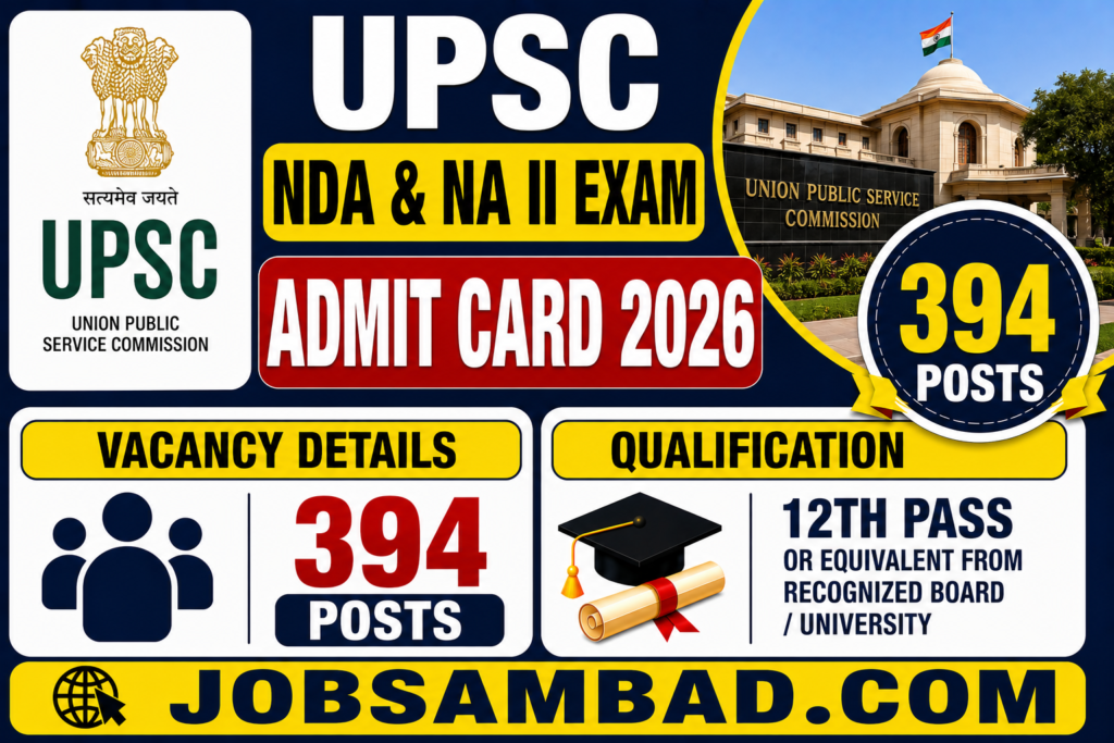 UPSC NDA and NA II Exam Admit Card 2026