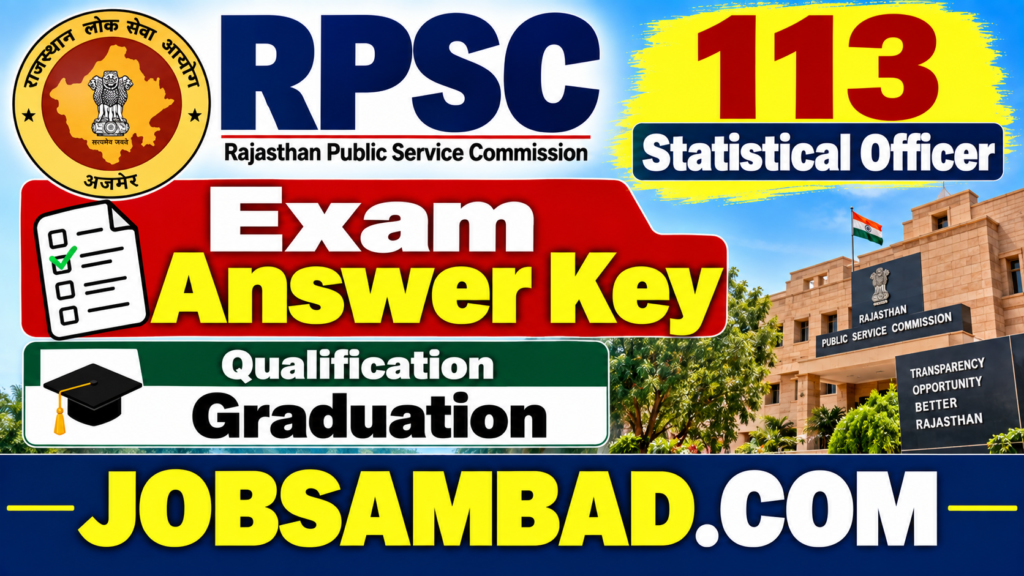 RPSC 113 Statistical Officer Exam Answer Key
