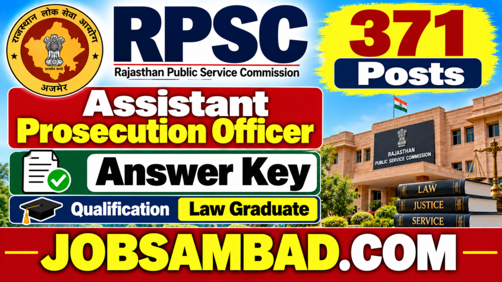 RPSC Assistant Prosecution Officer Answer Key