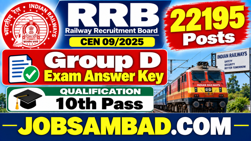 RRB 09/2025 Group D Vacancy Exam Answer Key