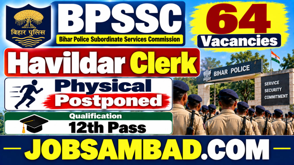 BPSSC 64 Havildar Clerk Physical Postponed