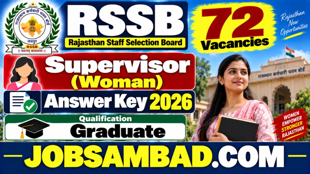 RSSB 72 Supervisor (Woman) Answer Key 2026
