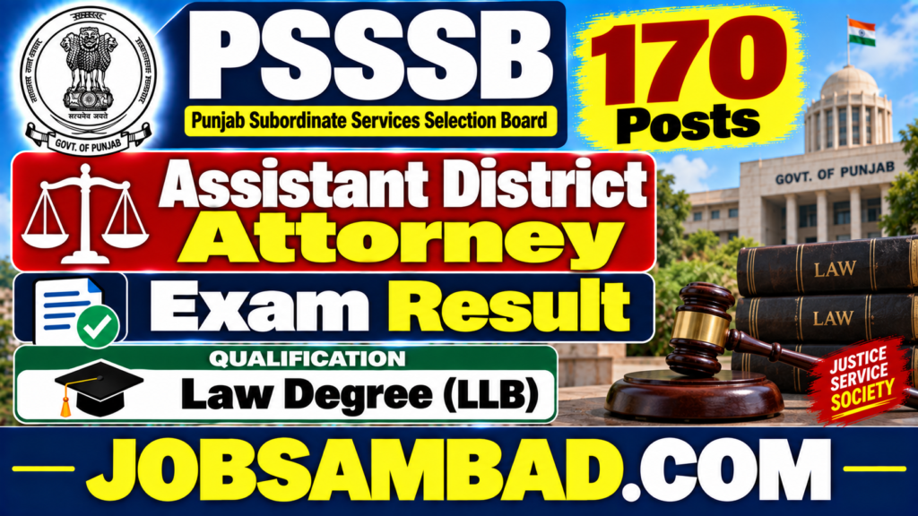 PSSSB Assistant District Attorney Exam Result