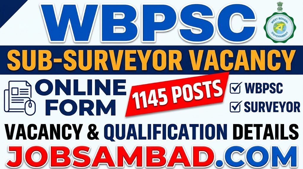WBPSC 1145 Sub-Surveyor Vacancy Online Form