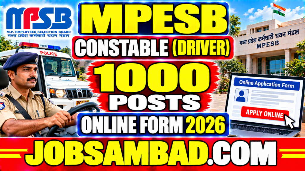 MPESB 1000 Constable (Driver) Online Form