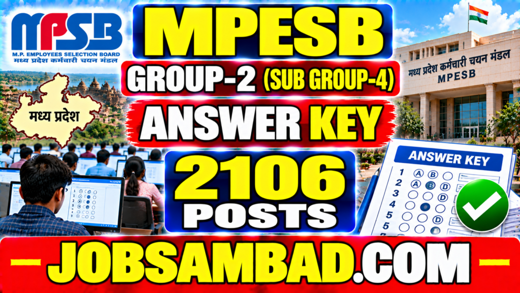 MPESB 2106 Group-2 (Sub Group-4) Answer Key