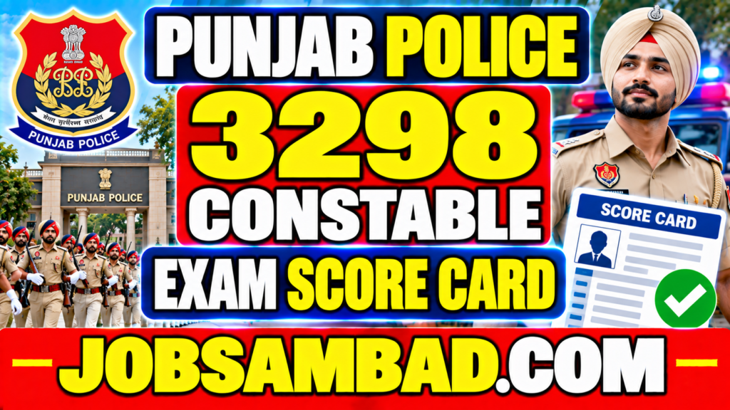 Punjab Police 3298 Constable Exam Score Card