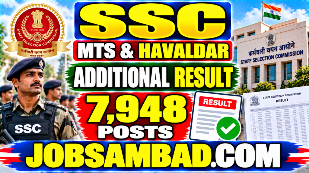 SSC Havaldar Vacancy 2025 Additional Result